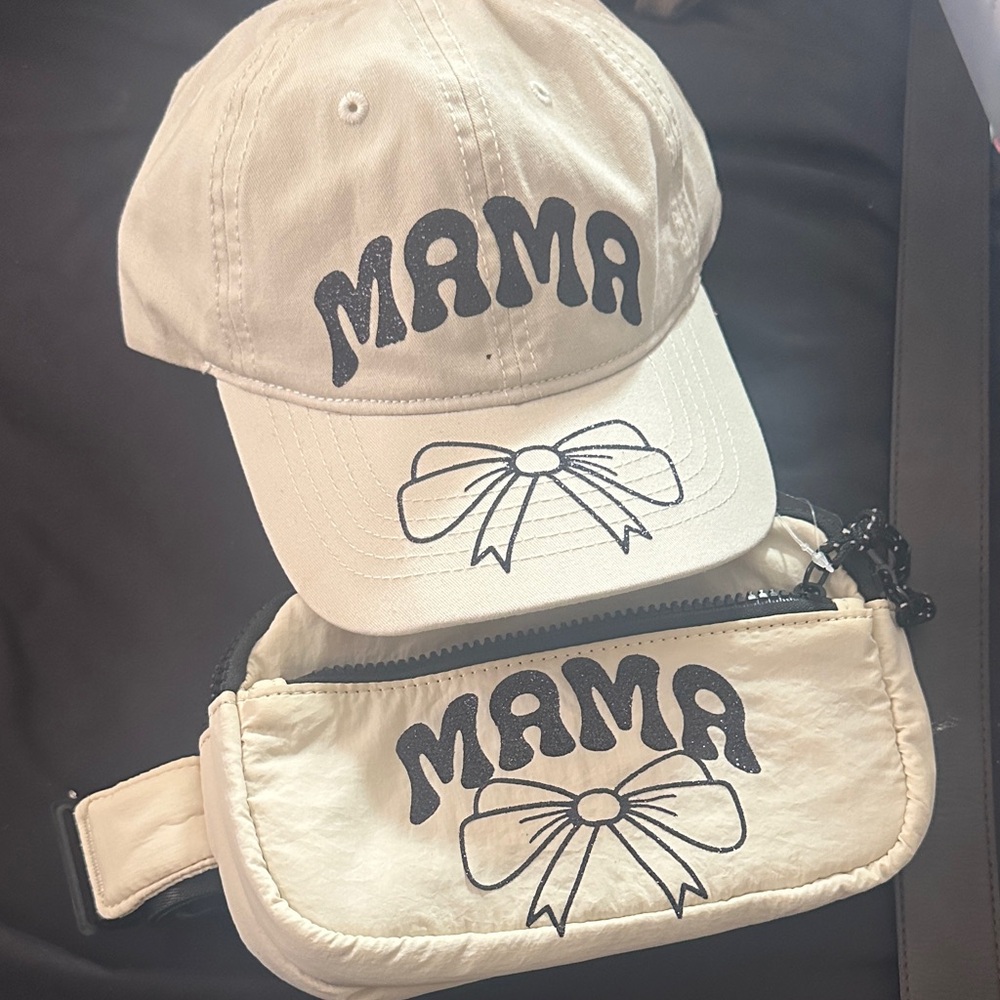 Women Cream Cap and Bag Set